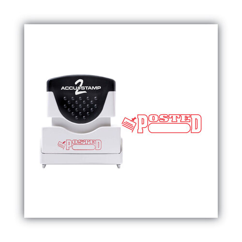 COS035580 - Consolidated Stamp - Pre-Inked Shutter Stamp, Red, POSTED, 1.63 x 0.5