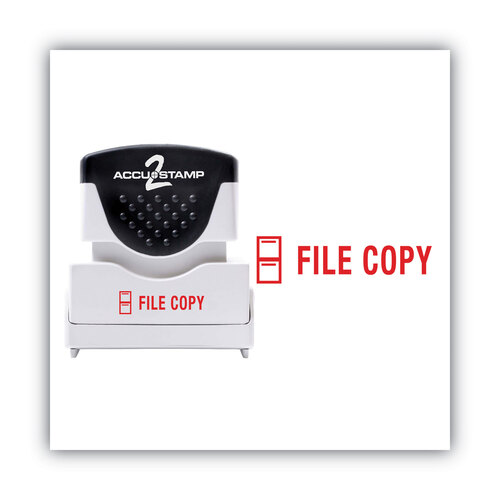 COS035596 - Consolidated Stamp - Pre-Inked Shutter Stamp, Red, FILE COPY, 1.63 x 0.5