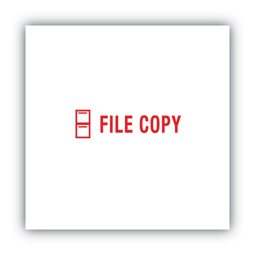 COS035596 - Consolidated Stamp - Pre-Inked Shutter Stamp, Red, FILE COPY, 1.63 x 0.5
