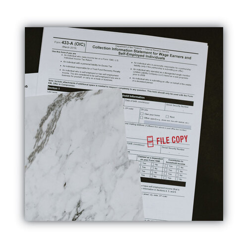 COS035596 - Consolidated Stamp - Pre-Inked Shutter Stamp, Red, FILE COPY, 1.63 x 0.5