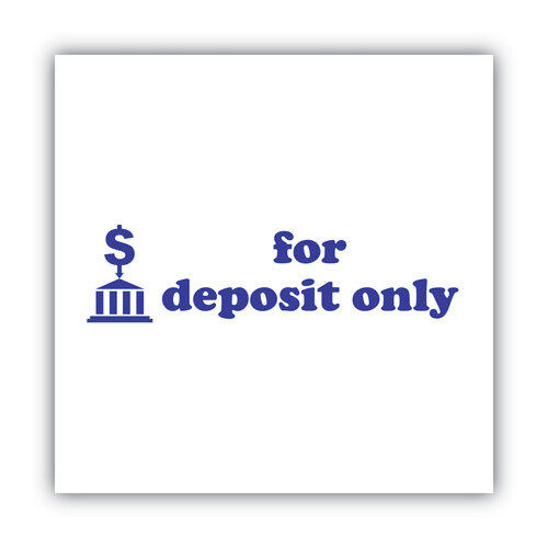 COS035601 - Consolidated Stamp - Pre-Inked Shutter Stamp, Blue, FOR DEPOSIT ONLY, 1.63 x 0.5