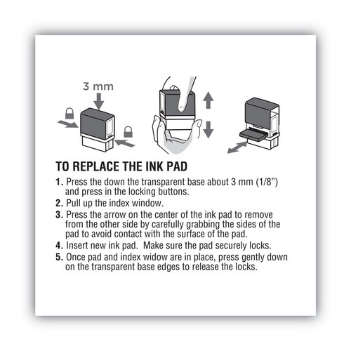 COS065468 - Consolidated Stamp - Replacement Ink Pad for 2000PLUS 1SI30PGL, 1.94&quot; x 0.25&quot;, Black