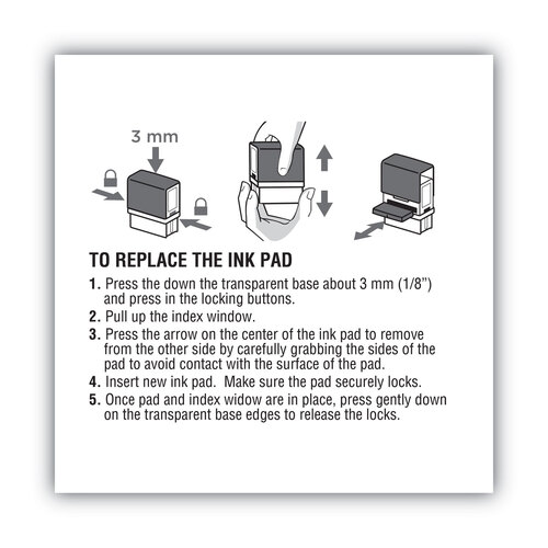 COS065478 - Consolidated Stamp - Replacement Ink Pad for 2000PLUS 1SI50P, 2.81&quot; x 0.25&quot;, Black
