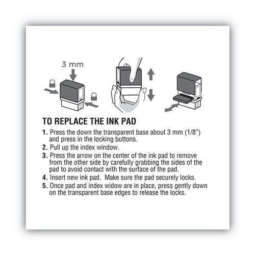 COS065487 - Consolidated Stamp - Replacement Ink Pad for 2000PLUS 1SI15P, 3&quot; x 0.25&quot;, Black