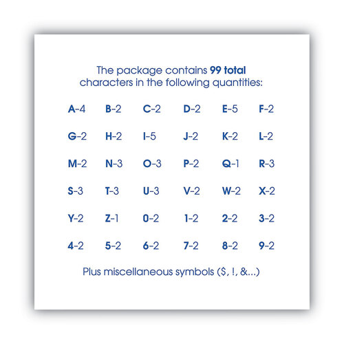 COS098131 - Consolidated Stamp - Letters, Numbers and Symbols, Self Adhesive, Black, 2&quot;h, 84 Characters