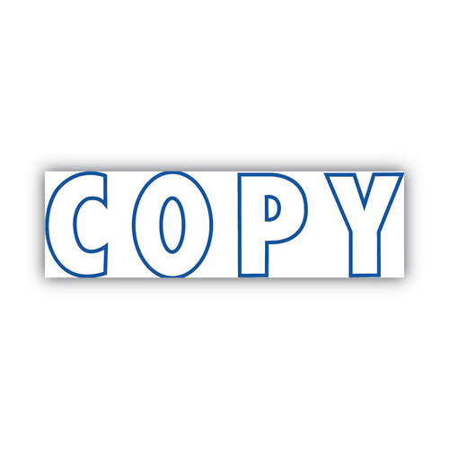 COS098367 - Consolidated Stamp - 2000 PLUS Green Line Message Stamp, Copy, 1 1/2 x 9/16, Blue