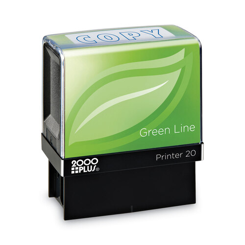 COS098367 - Consolidated Stamp - 2000 PLUS Green Line Message Stamp, Copy, 1 1/2 x 9/16, Blue