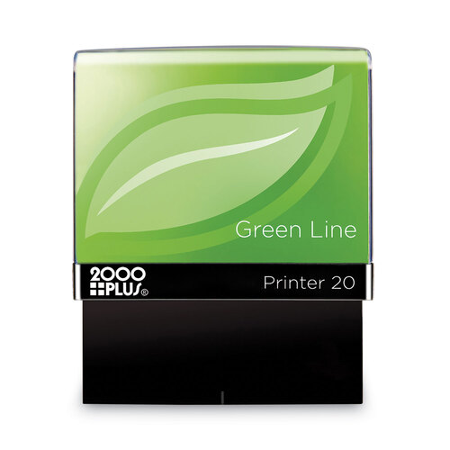 COS098368 - Consolidated Stamp - 2000 PLUS Green Line Message Stamp, Entered, 1 1/2 x 9/16, Red