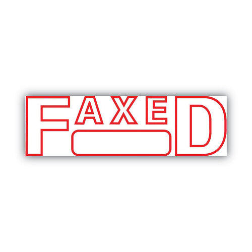 COS098369 - Consolidated Stamp - 2000 PLUS Green Line Message Stamp, Faxed, 1 1/2 x 9/16, Red