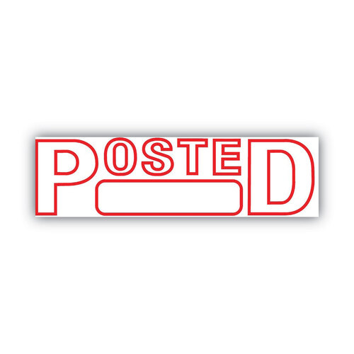 COS098371 - Consolidated Stamp - 2000 PLUS Green Line Message Stamp, Posted, 1 1/2 x 9/16, Red