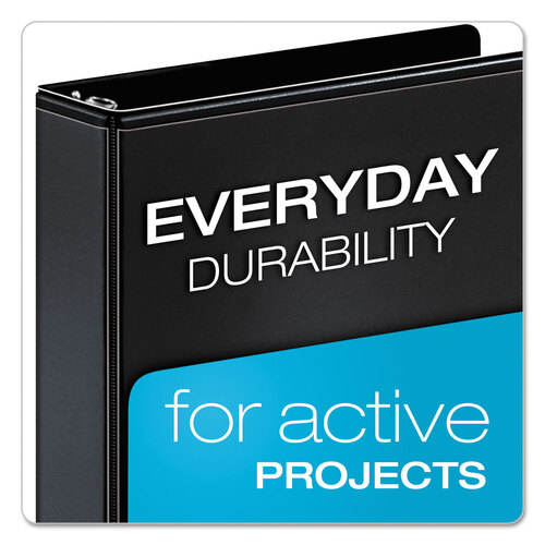 CRD17811 - Cardinal Brands - Performer ClearVue Slant-D Ring Binder, 3 Rings, 4&quot; Capacity, 11 x 8.5, Black