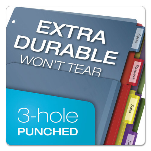 CRD84012 - Cardinal Brands - Expanding Pocket Index Dividers, 5-Tab, 11 x 8.5, Assorted, 1 Set