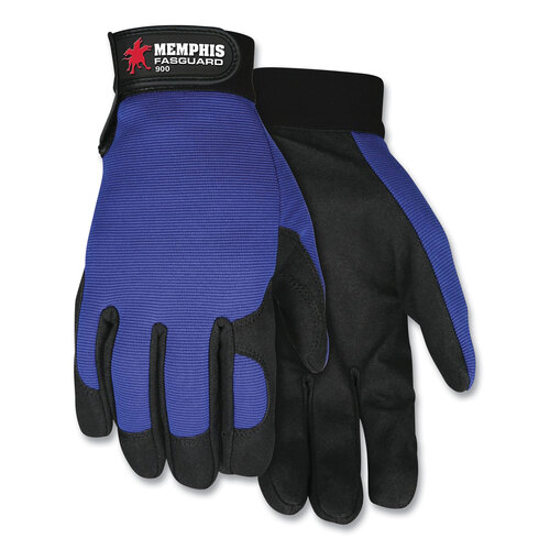 Clarino Synthetic Leather Palm Mechanics Gloves, Blue/Black, X-Large Clarino Synthetic Leather Palm Mechanics Gloves, Blue/Black, X-Large