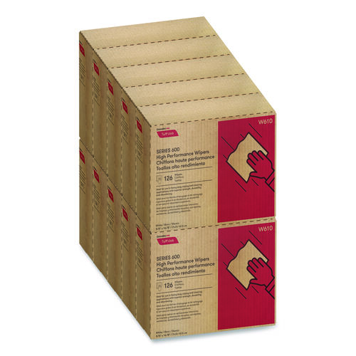 CSDW610 - Cascades Pro - Tuff-Job S600 High Performance Wipers, 9 3/4 x 16 3/4, 126/Box, 10 Box/Carton