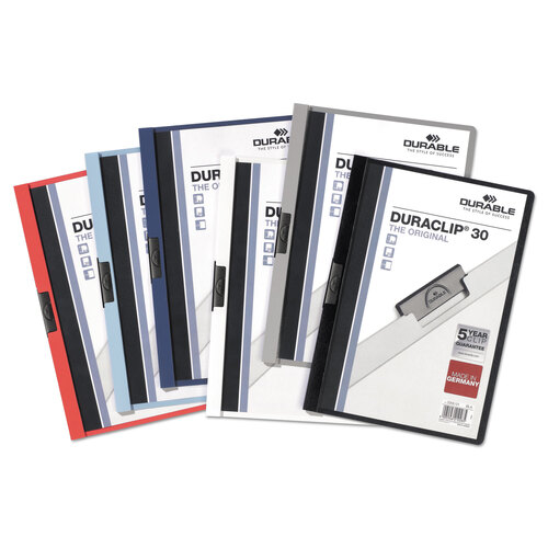 DBL220357 - Durable Office Products - DuraClip Report Cover, Clip Fastener, 8.5 x 11, Clear/Graphite, 25/Box