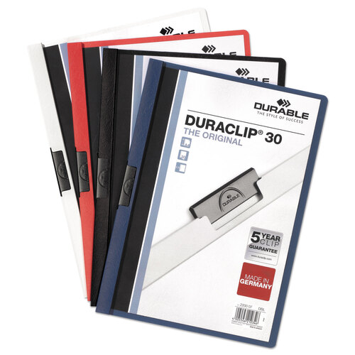 DBL220357 - Durable Office Products - DuraClip Report Cover, Clip Fastener, 8.5 x 11, Clear/Graphite, 25/Box