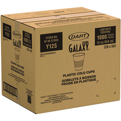 DCCY12SPK - Dart - High-Impact Polystyrene Squat Cold Cups, 12 oz, Translucent, 50/Pack