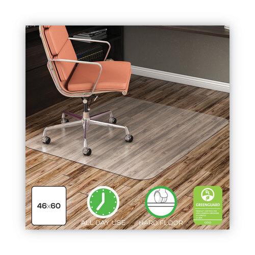 DEFCM2E442FCOM - deflecto - EconoMat All Day Use Chair Mat for Hard Floors, 46 x 60, Clear, Drop Ship Item