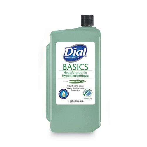DIA33821 - Dial Professional - Basics MP Free Liquid Hand Soap, Unscented, 1 L Refill Bottle, 8/Carton