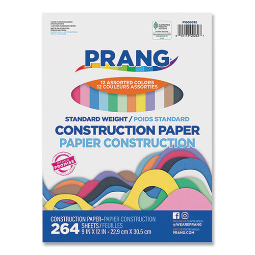 DIXP1000032 - Dixon - Construction Paper, 9 x 12, Assorted Colors, 264/Pack