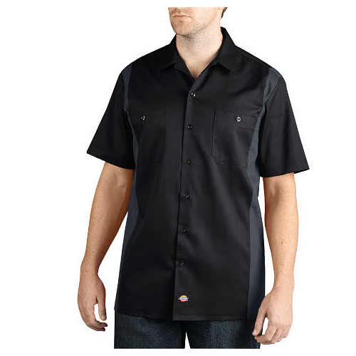 BettyMills: Men's Short Sleeve Two-Tone Work Shirts - Dickies WS508BKCHXL