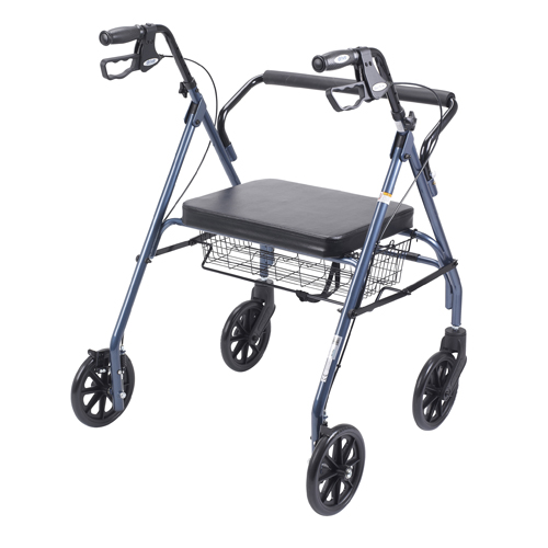 BettyMills Heavy Duty Bariatric Walker Rollator with Large Padded Seat