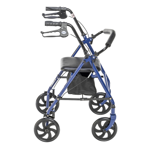 DRV10257BL-1 - Drive Medical - Durable 4 Wheel Rollator, 7.5" Casters, Fold Up Removable Back Support