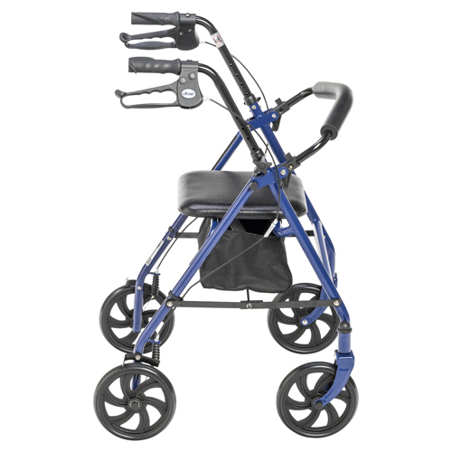 DRV10257BL-1 - Drive Medical - Durable 4 Wheel Rollator, 7.5" Casters, Fold Up Removable Back Support