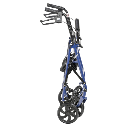 DRV10257BL-1 - Drive Medical - Durable 4 Wheel Rollator, 7.5" Casters, Fold Up Removable Back Support