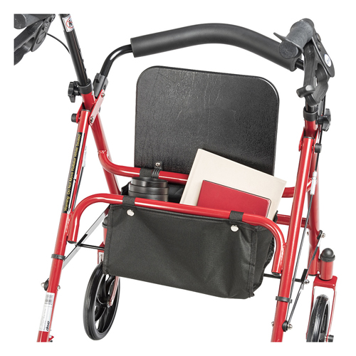DRV10257RD-1 - Drive Medical - Four Wheel Rollator Rolling Walker with Fold Up Removable Back Support, Red