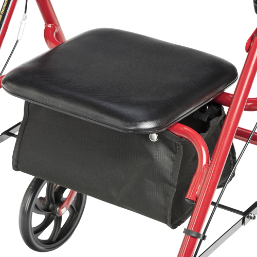 DRV10257RD-1 - Drive Medical - Four Wheel Rollator Rolling Walker with Fold Up Removable Back Support, Red