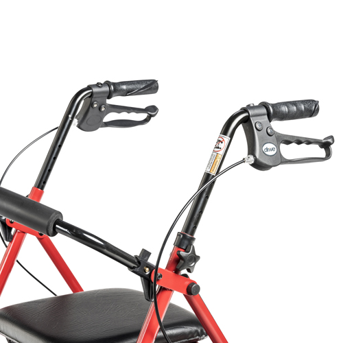 DRV10257RD-1 - Drive Medical - Four Wheel Rollator Rolling Walker with Fold Up Removable Back Support, Red