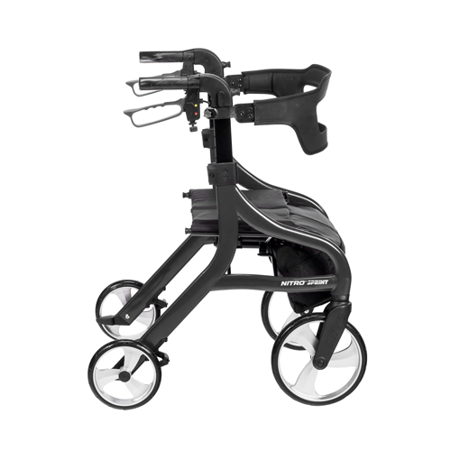 DRV102662BK-H - Drive Medical - Nitro Sprint Rollator Rolling Walker, Hemi Height, Black
