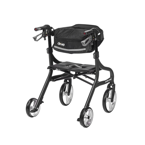 DRV102662BK-H - Drive Medical - Nitro Sprint Rollator Rolling Walker, Hemi Height, Black