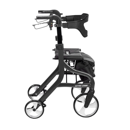 DRV102662BK-T - Drive Medical - Nitro Sprint Rollator Rolling Walker, Tall, Black