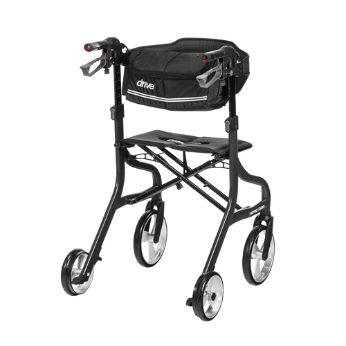 DRV102662BK-T - Drive Medical - Nitro Sprint Rollator Rolling Walker, Tall, Black