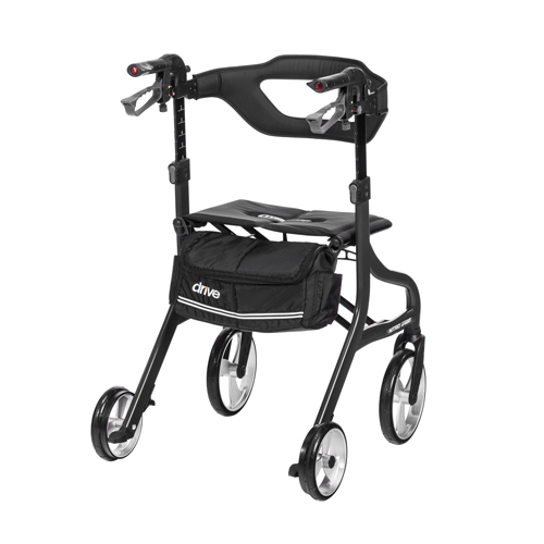 DRV102662BK-T - Drive Medical - Nitro Sprint Rollator Rolling Walker, Tall, Black
