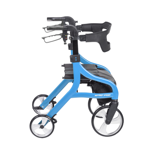 DRV102662BL-H - Drive Medical - Nitro Sprint Rollator Rolling Walker, Hemi Height, Blue