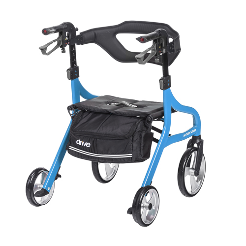 DRV102662BL-H - Drive Medical - Nitro Sprint Rollator Rolling Walker, Hemi Height, Blue