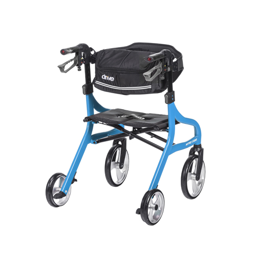 DRV102662BL-H - Drive Medical - Nitro Sprint Rollator Rolling Walker, Hemi Height, Blue