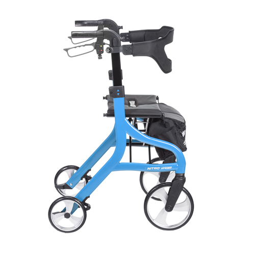 DRV102662BL-T - Drive Medical - Nitro Sprint Rollator Rolling Walker, Tall, Blue