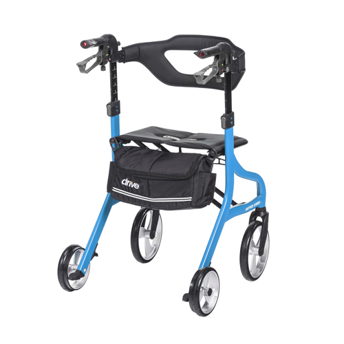 DRV102662BL-T - Drive Medical - Nitro Sprint Rollator Rolling Walker, Tall, Blue