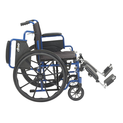 DRVBLS16FBD-ELR - Drive Medical - Blue Streak Wheelchair with Flip Back Desk Arms, Elevating Leg Rests, 16" Seat