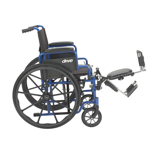 DRVBLS16FBD-ELR - Drive Medical - Blue Streak Wheelchair with Flip Back Desk Arms, Elevating Leg Rests, 16" Seat