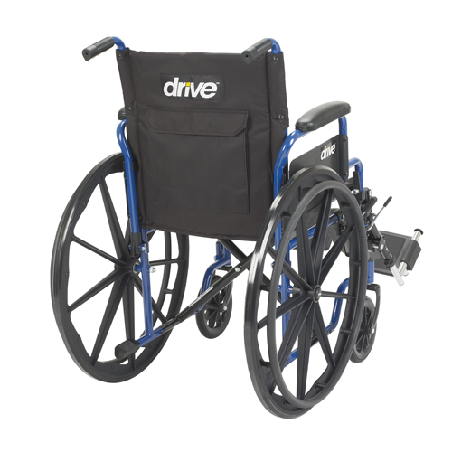 DRVBLS16FBD-ELR - Drive Medical - Blue Streak Wheelchair with Flip Back Desk Arms, Elevating Leg Rests, 16" Seat