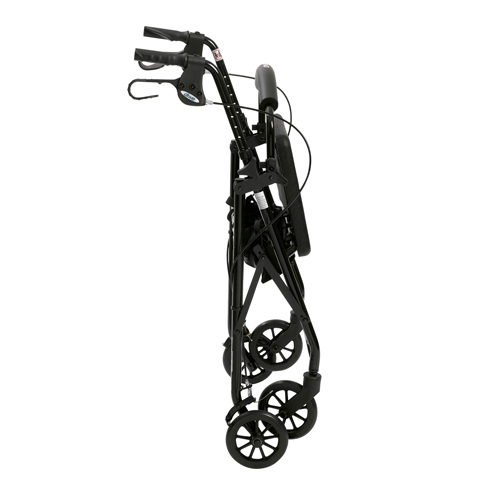 DRVR726BK - Drive Medical - Rollator Rolling Walker with 6" Wheels, Fold Up Removable Back Support and Padded Seat, Black