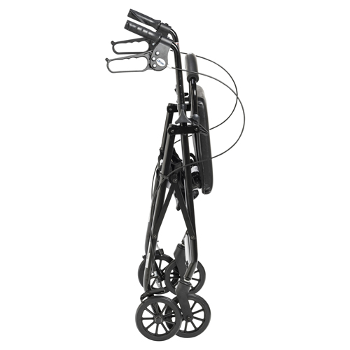 DRVR726BK - Drive Medical - Rollator Rolling Walker with 6" Wheels, Fold Up Removable Back Support and Padded Seat, Black