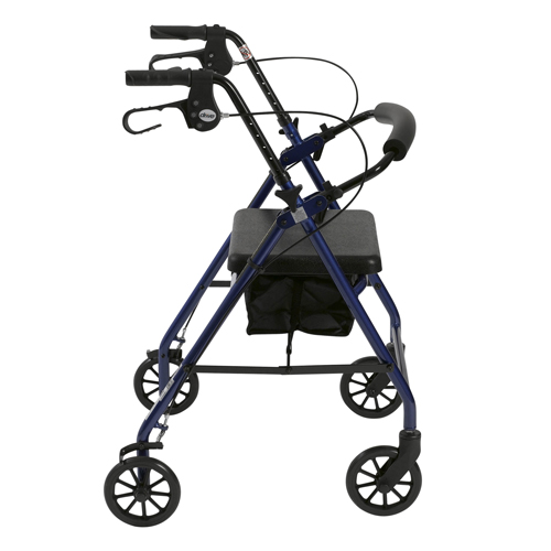 DRVR726BL - Drive Medical - Rollator Rolling Walker with 6" Wheels, Fold Up Removable Back Support and Padded Seat, Blue