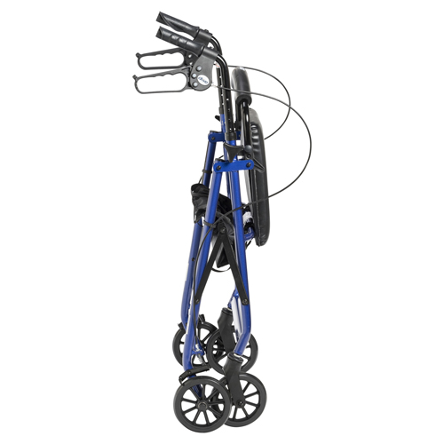 DRVR726BL - Drive Medical - Rollator Rolling Walker with 6" Wheels, Fold Up Removable Back Support and Padded Seat, Blue