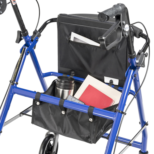 DRVR726BL - Drive Medical - Rollator Rolling Walker with 6" Wheels, Fold Up Removable Back Support and Padded Seat, Blue